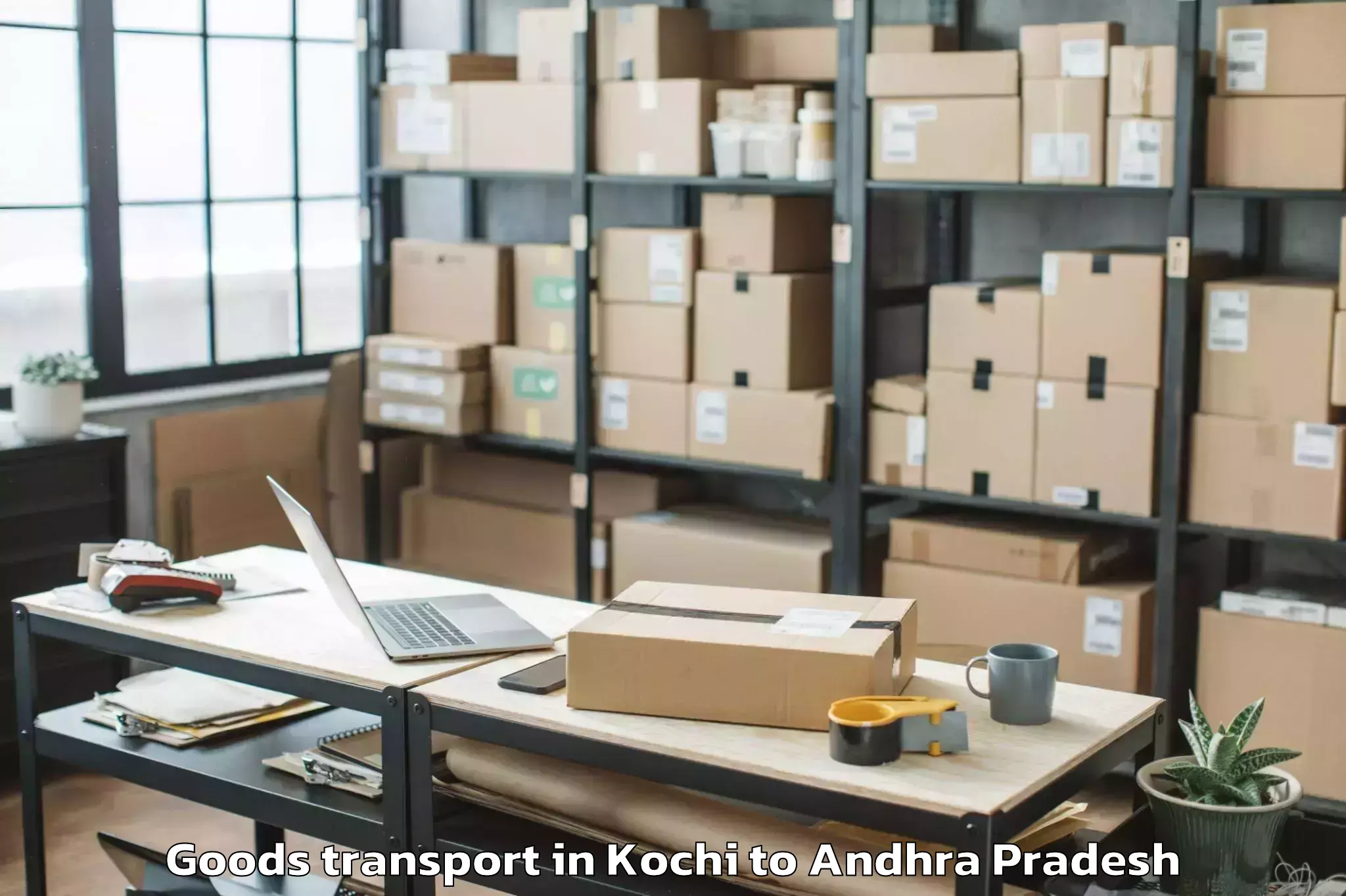 Top Kochi to Peddaraveedu Goods Transport Available